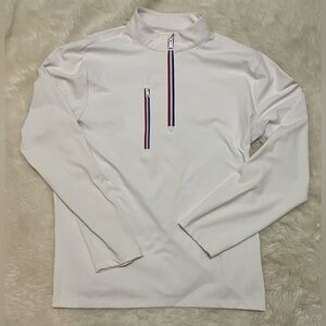 G/FORE Daytona Tech Interlock Golf Pullover, White, Men’s Large
